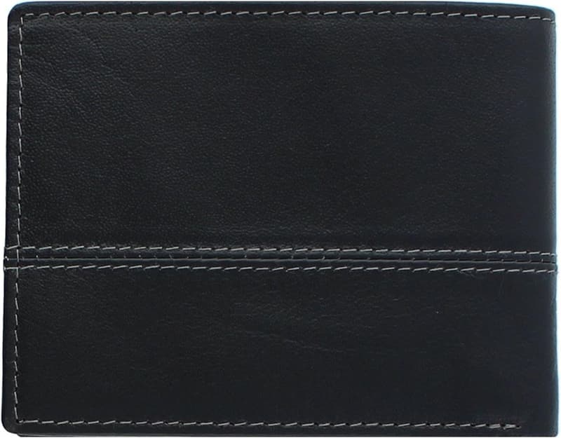 Men's Black Leather Trifold Wallet by Timberland