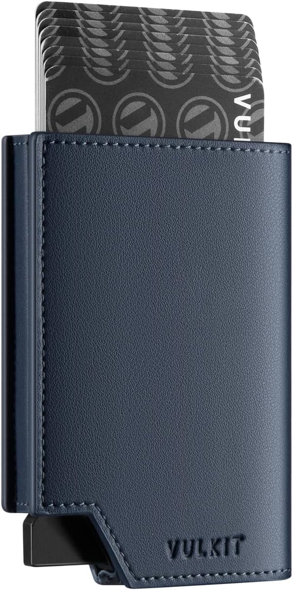 Men's RFID Blocking Minimalist Leather Wallet with ID Window