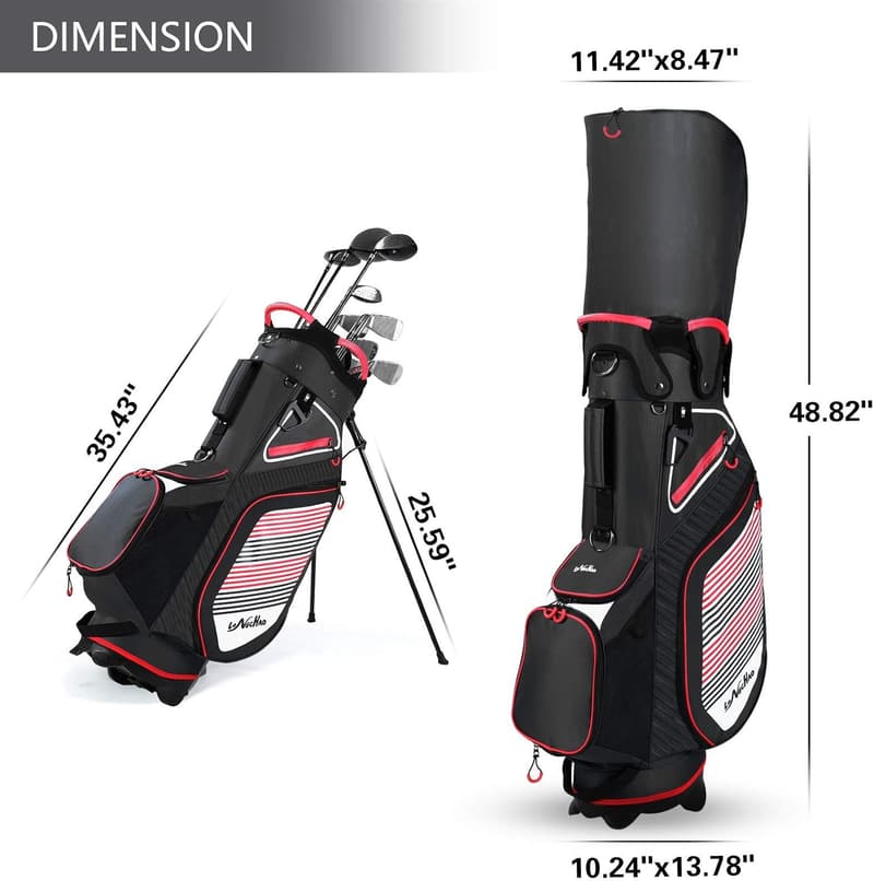 Lightweight Navy Golf Stand Bag for Men with 14-Way Divider
