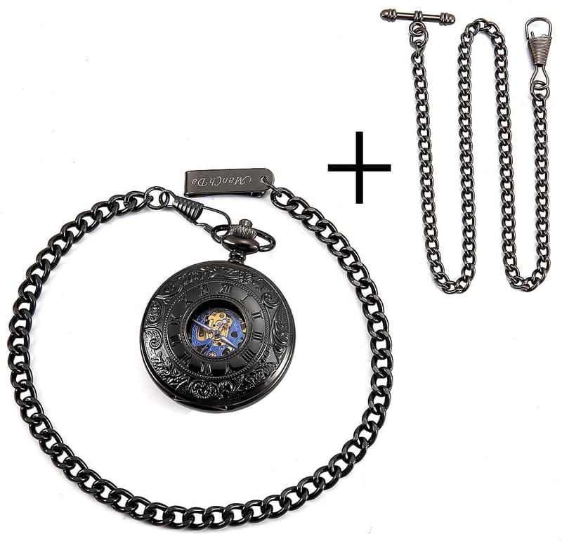 Best Man Wedding Pocket Watch - Engraved Skeleton Design