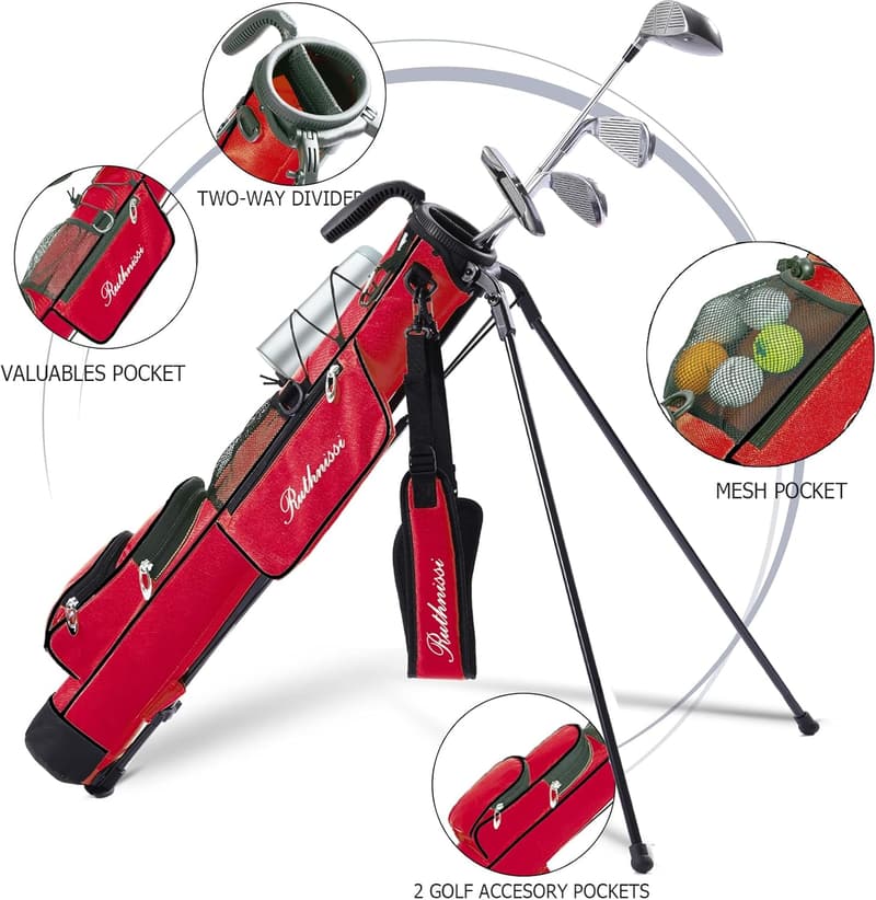 Lightweight Golf Stand Bag with Padded Strap for Men & Women