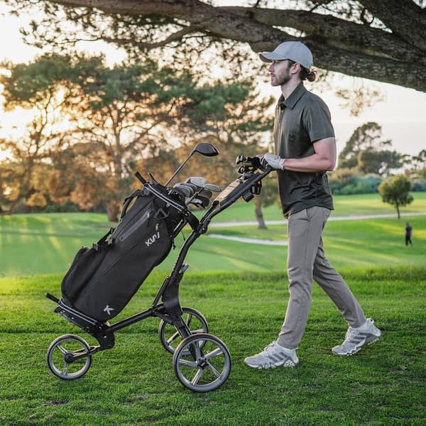 Ultra Lightweight 3-Wheel Golf Push Cart with Scorecard Holder