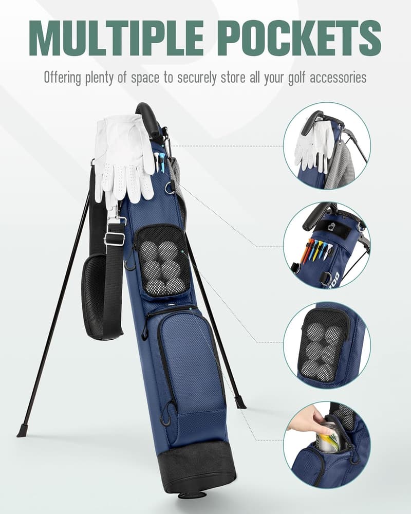 Lightweight Par 3 Golf Stand Bag with Cooler Pocket and Dividers