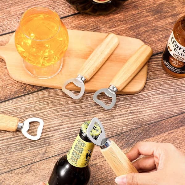 Engraved Wood Handle Bottle Opener Set for Weddings - 20 Pcs