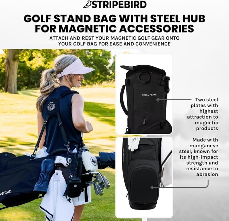 Lightweight Golf Stand Bag with 4-Way Dividers and Dual Straps