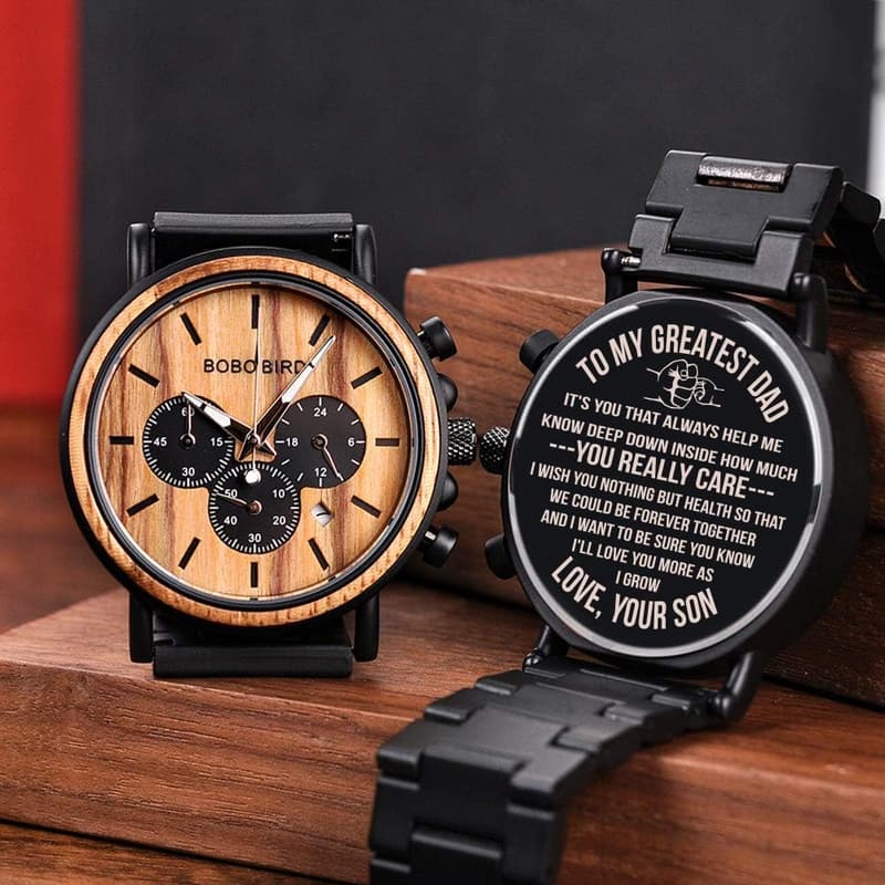 Personalized Engraved Wooden Watch for Men