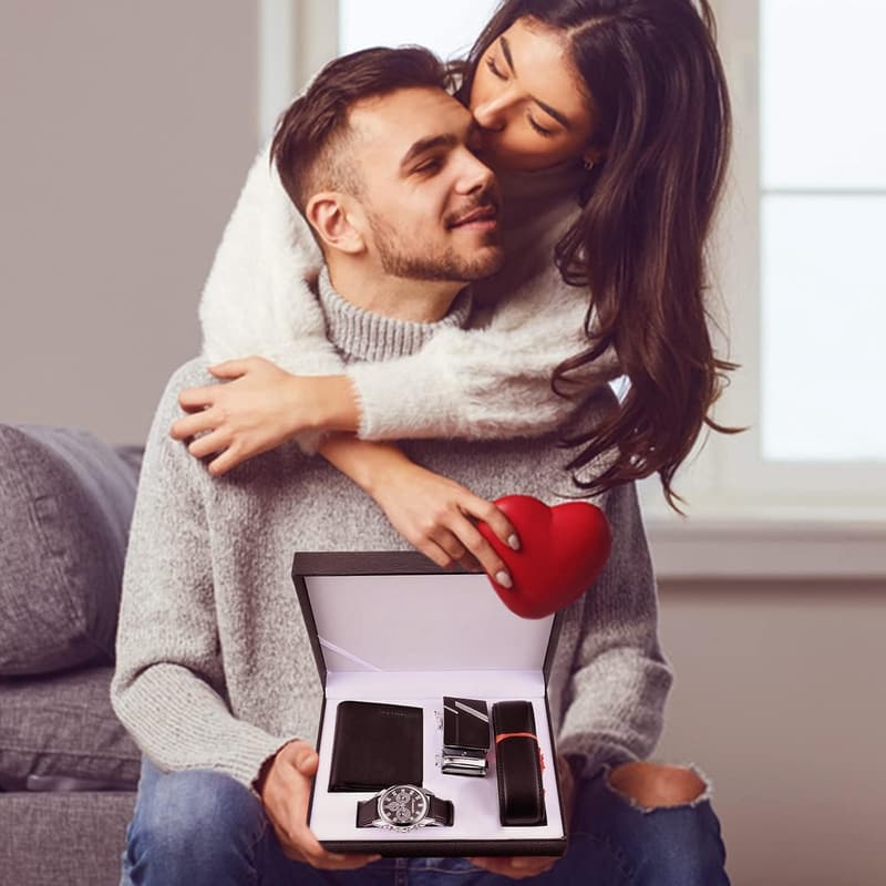 Men's Watch Set with Box Organizer - Perfect Birthday Gift