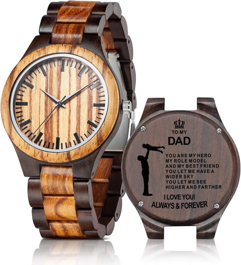 Custom Engraved Wooden Watch - Perfect for Men's Anniversaries