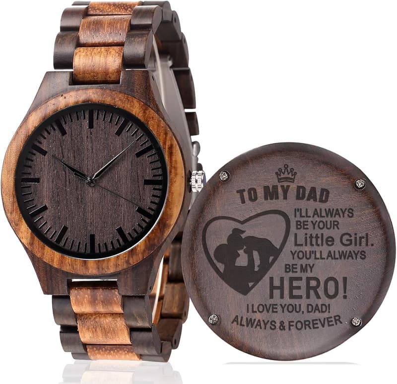 Personalized Engraved Wooden Watch for Men - Anniversary Gift