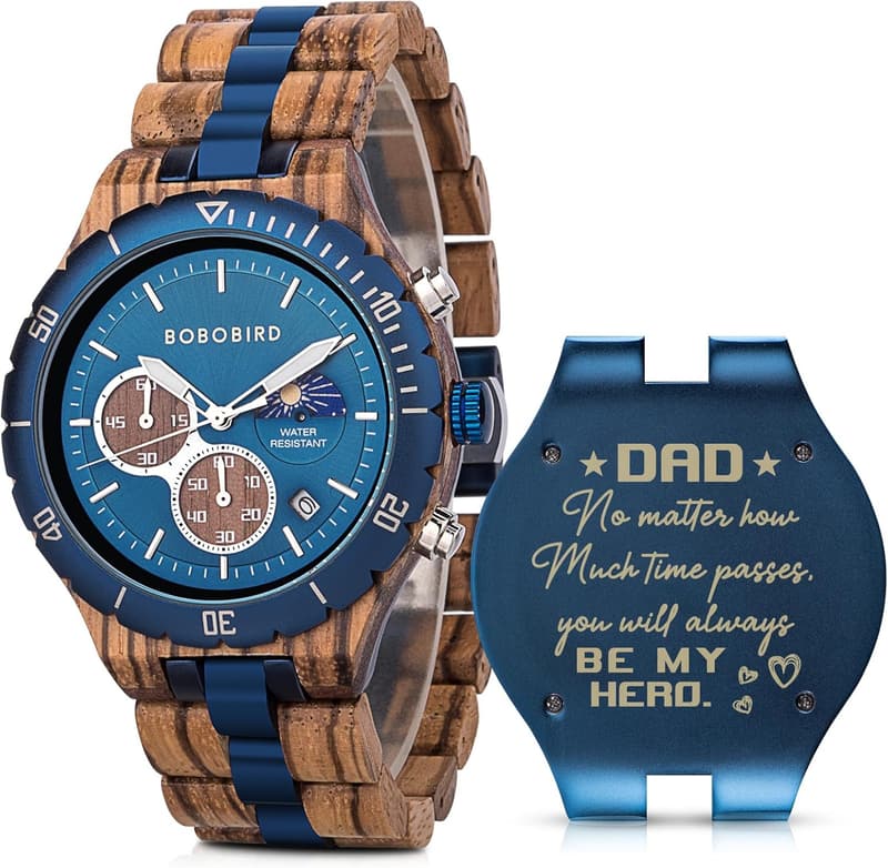 Personalized Wooden Watch for Him - Custom Engraved Gift