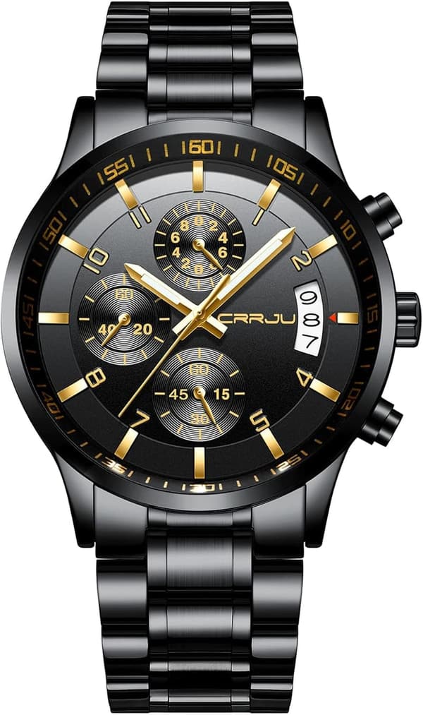 Men's Waterproof Stainless Steel Chronograph Watch