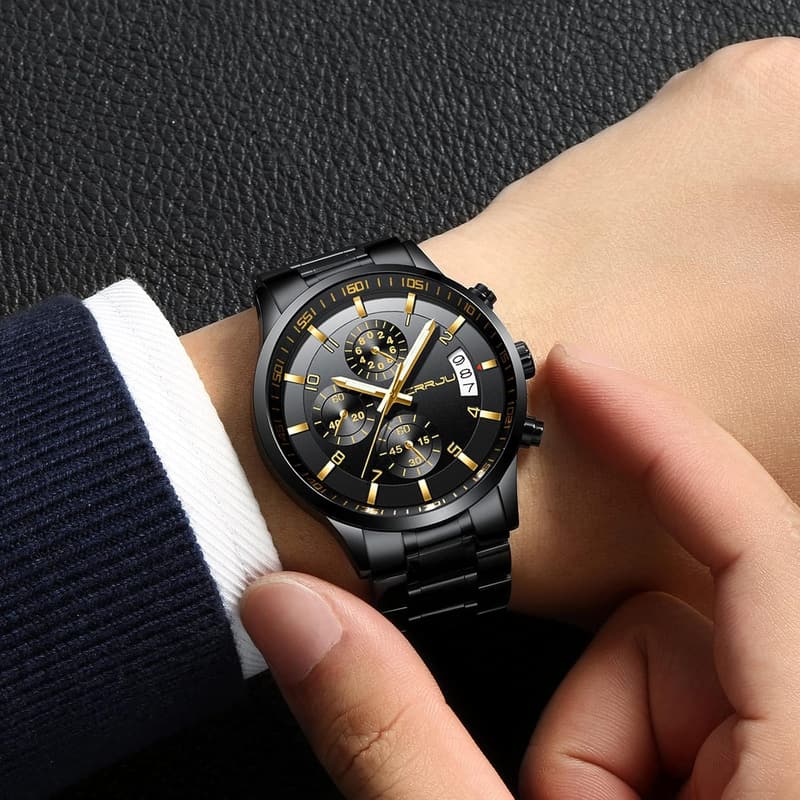 Men's Waterproof Stainless Steel Chronograph Watch