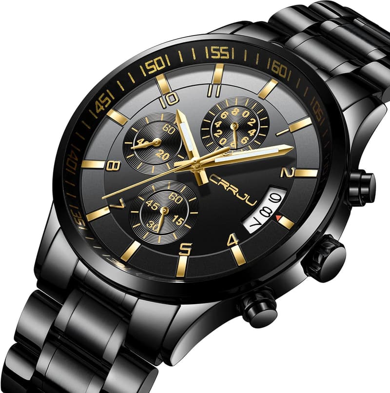 Men's Waterproof Stainless Steel Chronograph Watch