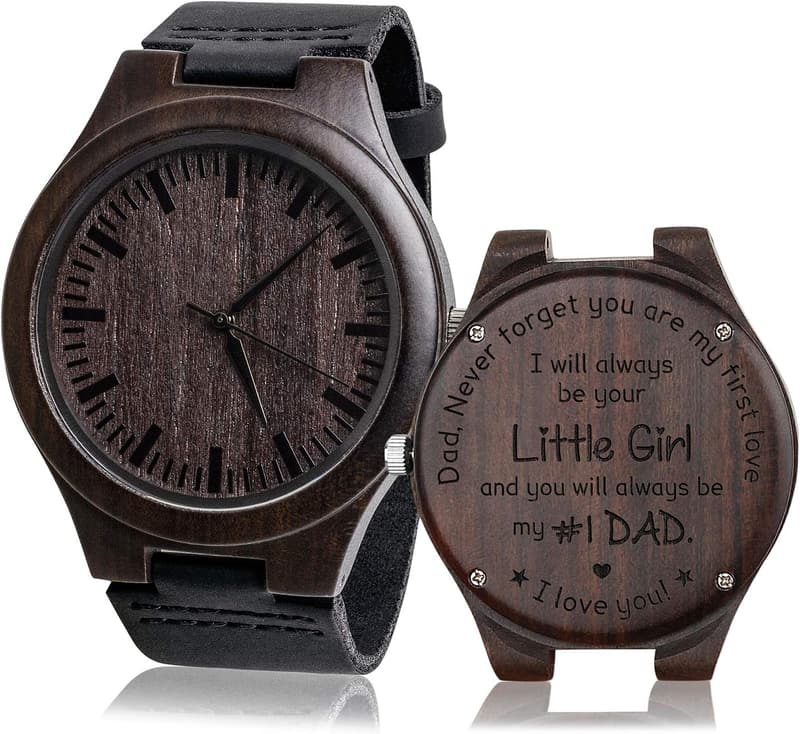 Personalized Vintage Wooden Wrist Watch for Dad