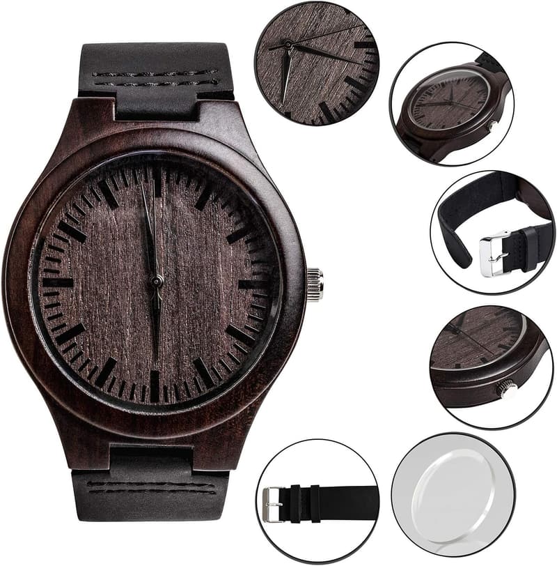 Personalized Vintage Wooden Wrist Watch for Dad