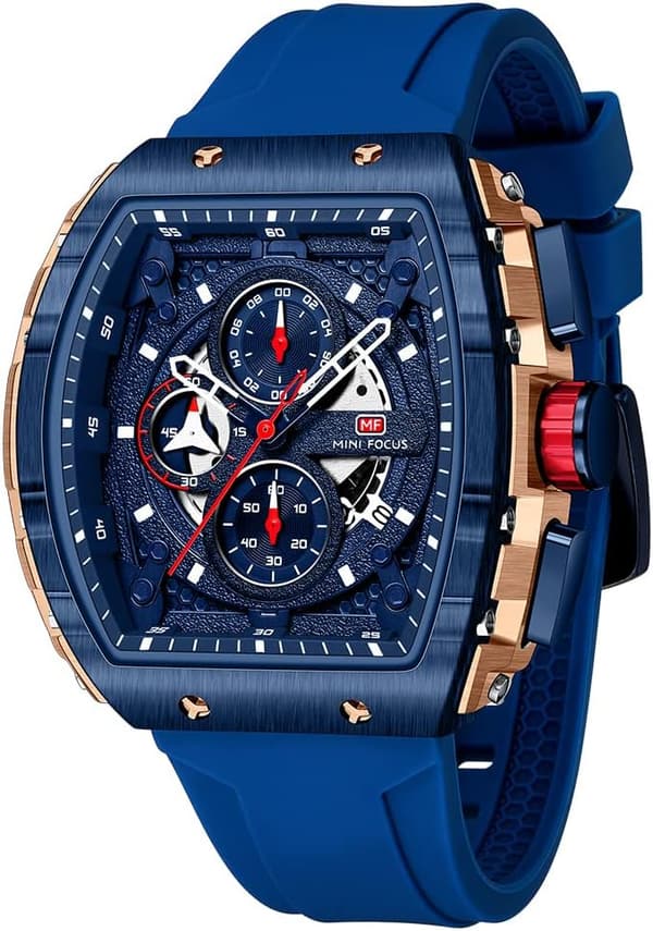 Men's Waterproof Chronograph Watch with Luminous Dial