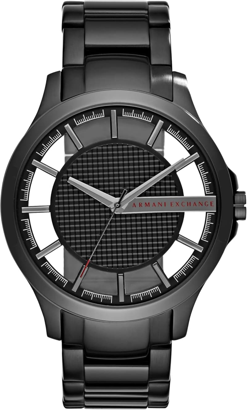 Men's Watch with Stainless Steel/Leather Band and Date Display