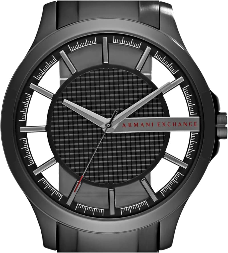 Men's Watch with Stainless Steel/Leather Band and Date Display