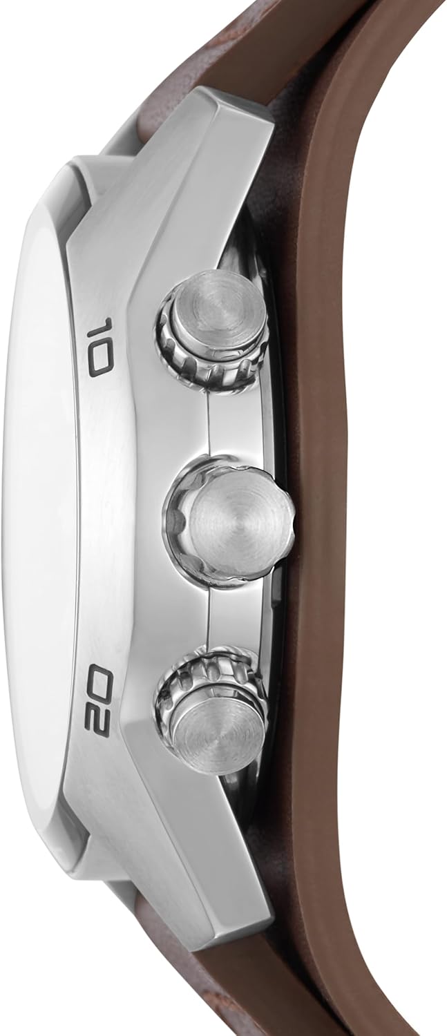 Men's Chronograph Watch - Fossil Stainless Steel & Leather