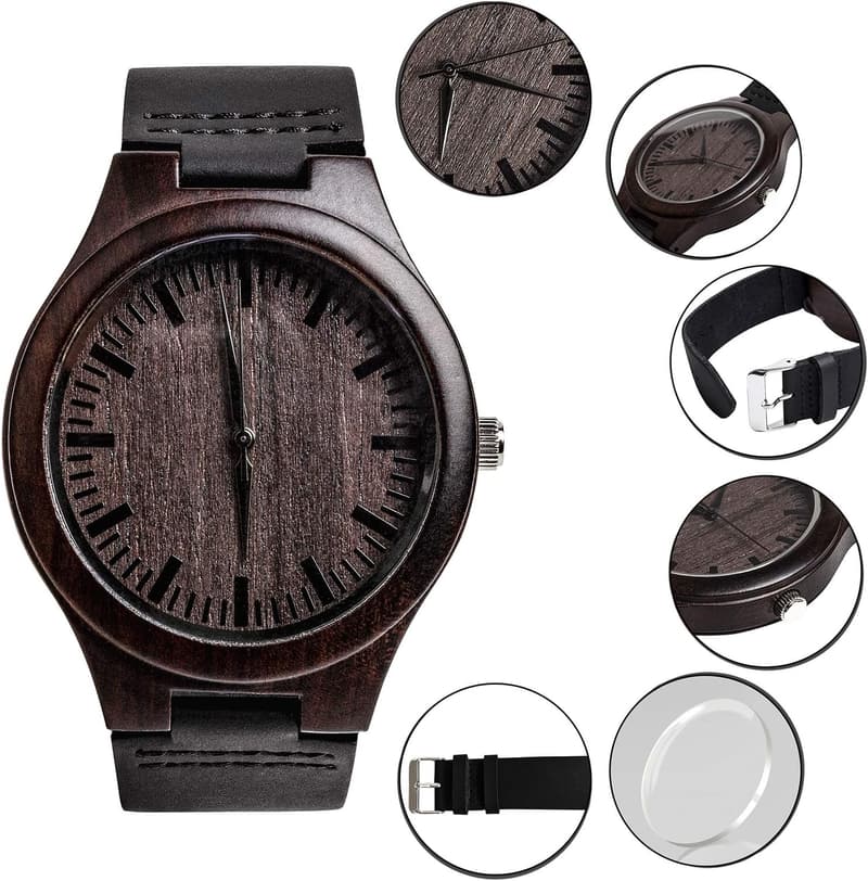 Personalized Men's Handmade Wooden Watch with Engraving