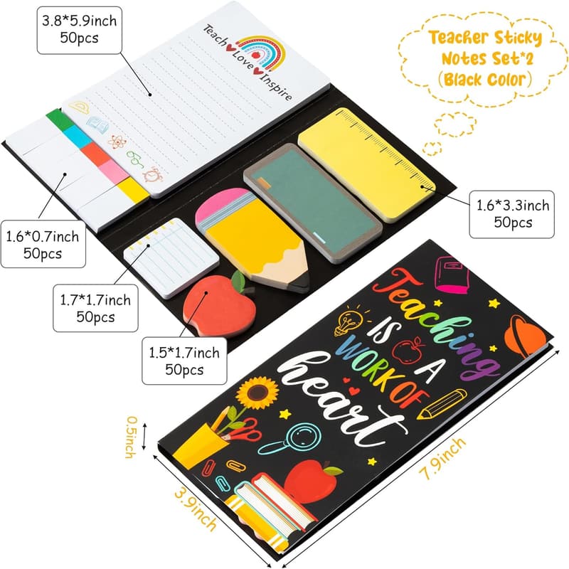 Teacher Appreciation Sticky Notes Set – 2-Pack Blackboard Design