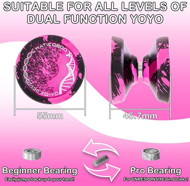 Professional Responsive Yo-Yo for Kids 8-12 & Adults - Black Pink