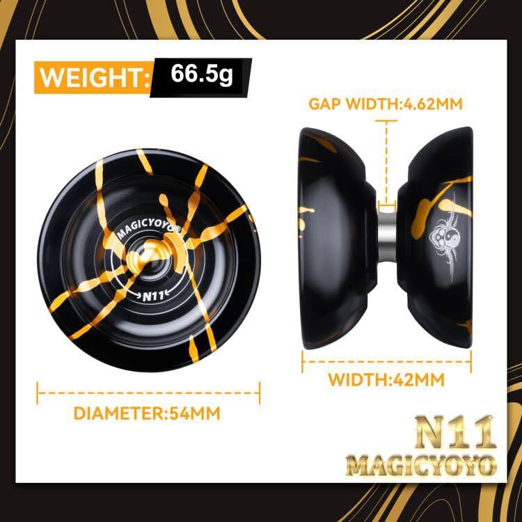 Professional Unresponsive Yo-Yo with Accessories (Black/Gold)