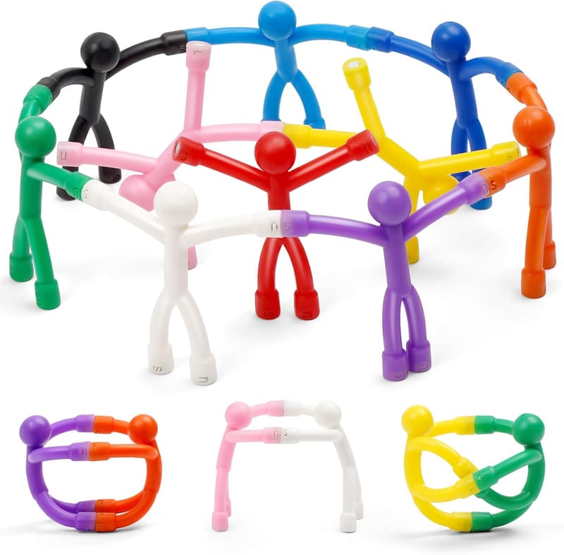 Colorful Humanoid Refrigerator Magnets - 10 Pack