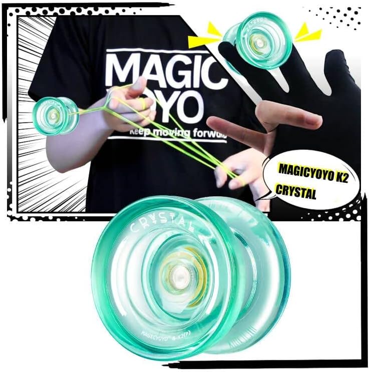 MAGICYOYO K2 Responsive Yo-Yo - Smooth Spins for Kids - Crystal Green