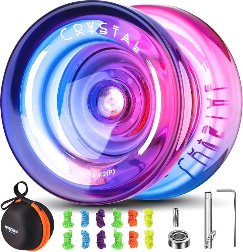 Professional MAGICYOYO K2 Crystal Gradient Yo-Yo with 12 Strings & Case