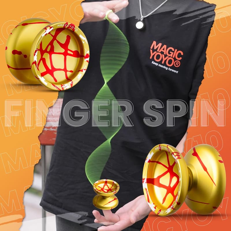 Professional Metal Trick Yoyo with Dual Purpose and Case (Golden Red)