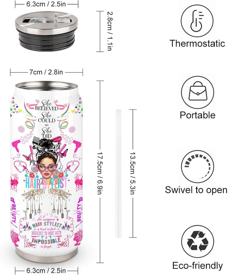 Hairstylist Tumbler for Women - Insulated Stainless Steel 17 oz