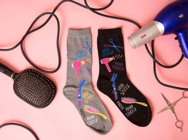 Hair Stylist Themed Crew Socks for Women - 2 Pairs