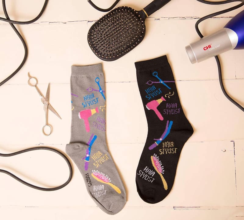 Hair Stylist Themed Crew Socks for Women - 2 Pairs