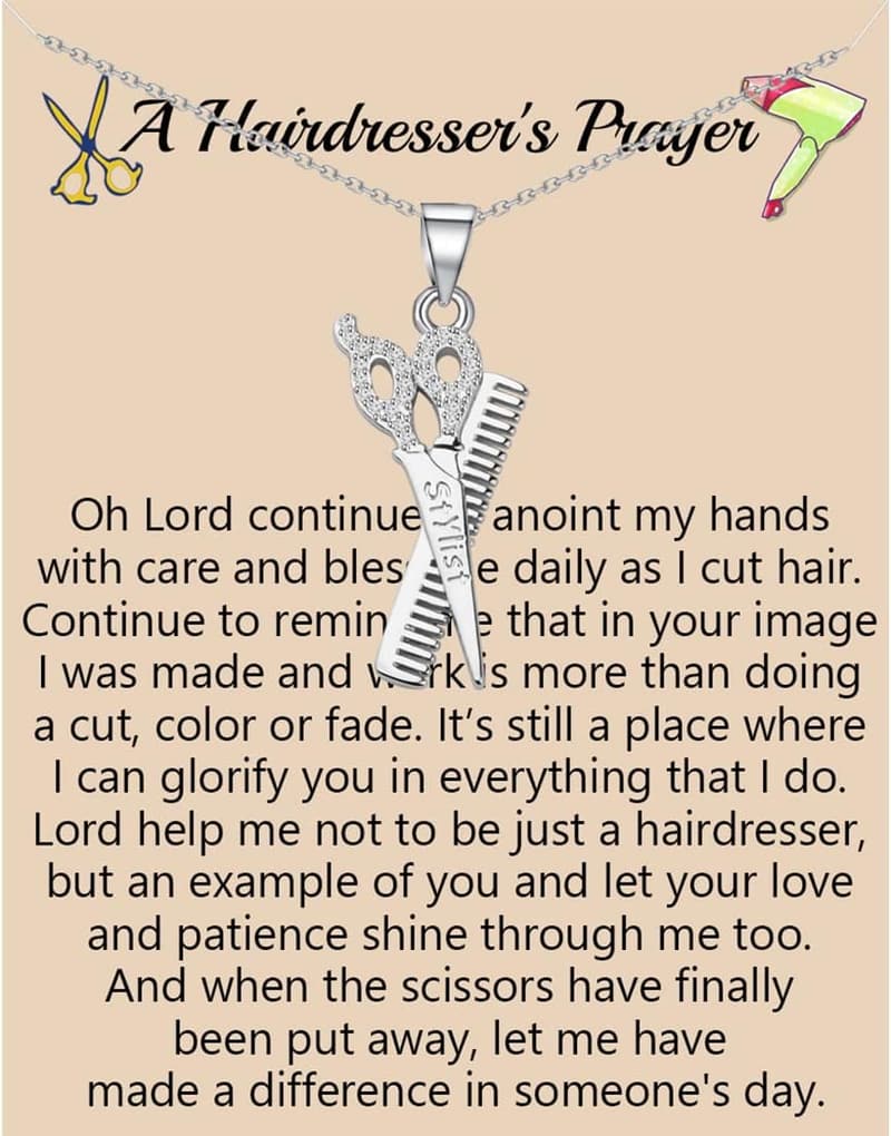 Hairstylist Gift: Scissor Necklace and Comb Pendant