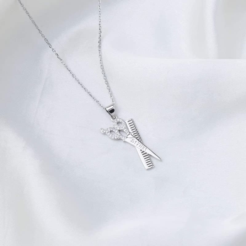 Hairstylist Gift: Scissor Necklace and Comb Pendant