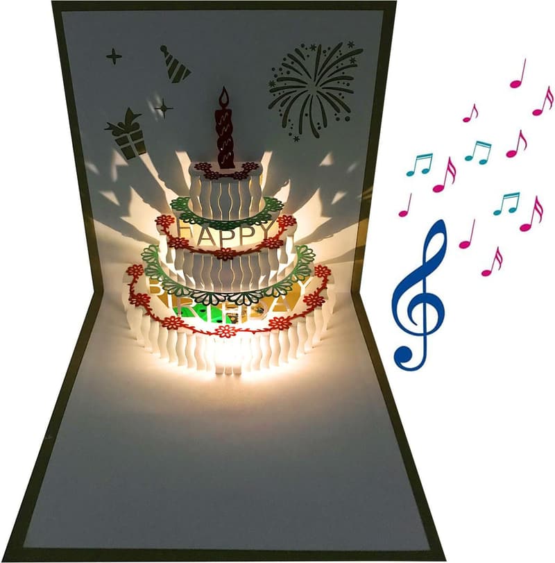 Birthday Card with Music & LED Light - Perfect for Mom & Friends