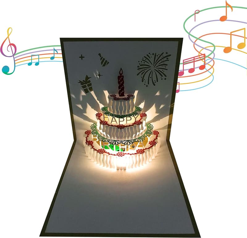 Birthday Card with Music & LED Light - Perfect for Mom & Friends