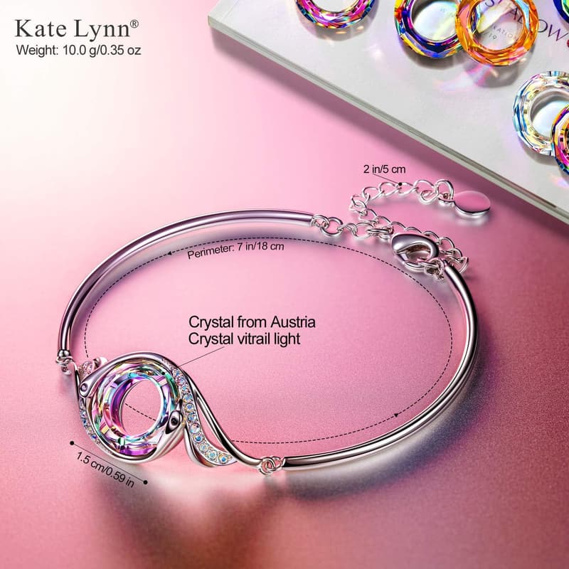 Birthday Gift: Phoenix Bracelet with Austrian Crystals, Adjustable