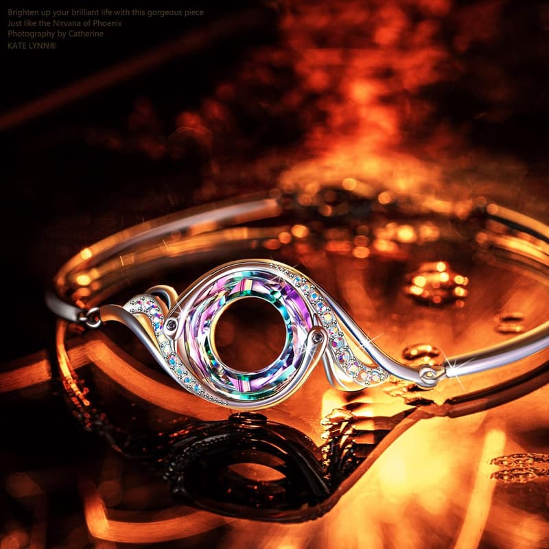 Birthday Gift: Phoenix Bracelet with Austrian Crystals, Adjustable
