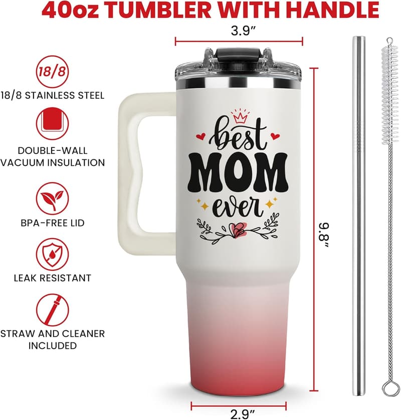 Mom's Day Gift: Funny 40oz Tumbler for Best Mom Ever