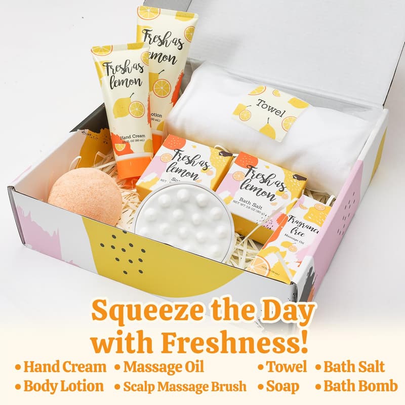 Valentine's Day Lemon Spa Gift Set for Women - 8pc