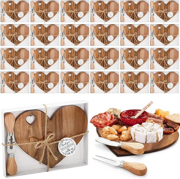 Bridal Shower Favor: Heart Mini Cheese Board Gift Set