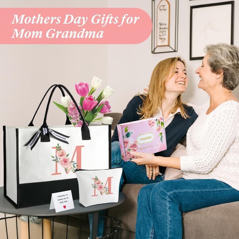 Bridal Shower Tote and Makeup Bag Set for Women