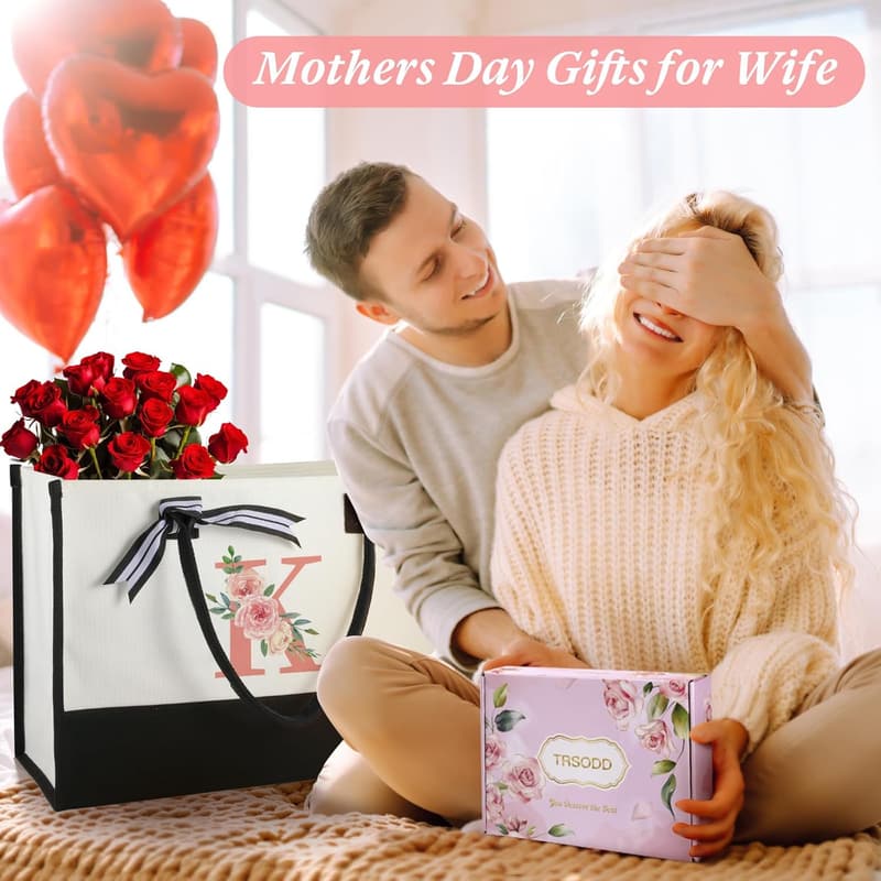 Bridal Shower Tote and Makeup Bag Set for Women