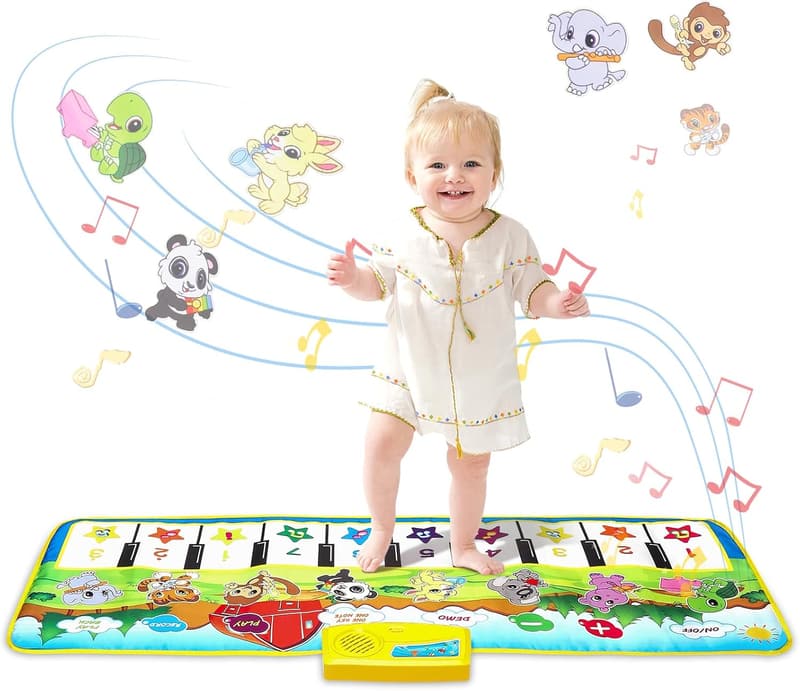 Musical Piano Mat for Toddlers - 8 Instrument Sounds, 39.5