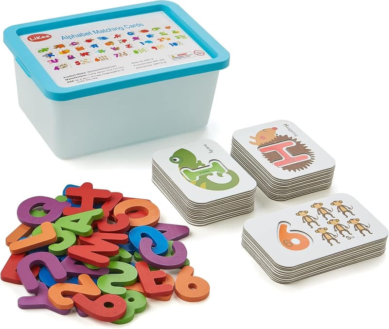 Montessori ABC Flash Cards & Puzzle Set for Toddlers (36 Cards)