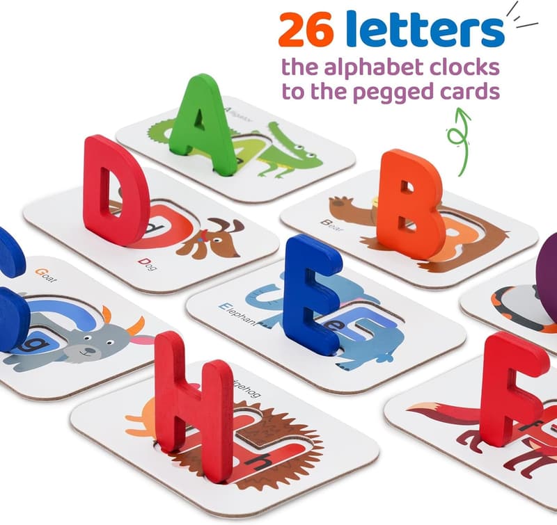 Montessori ABC Flash Cards & Puzzle Set for Toddlers (36 Cards)