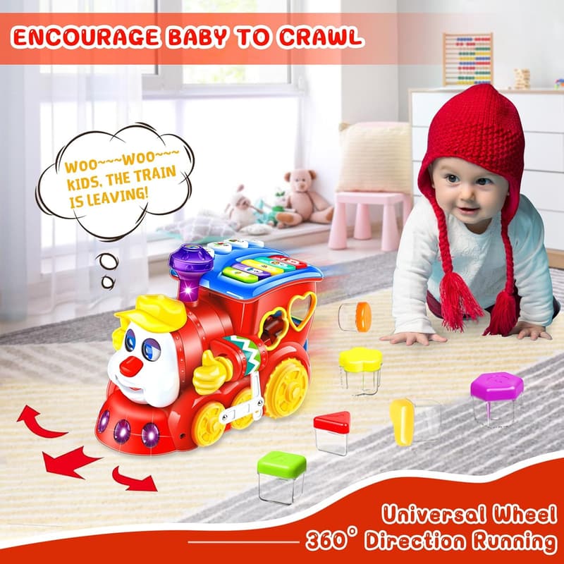 Musical Train Toy for 1-Year-Olds - Educational Montessori Gift