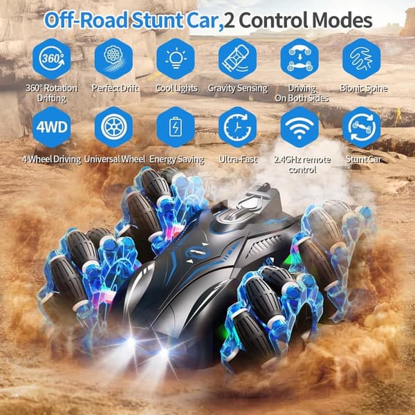 RC Gesture Sensing Stunt Car - 4WD Remote Control Vehicle for Kids